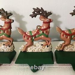 5 Midwest Cannon Falls Christmas Stocking Hanger Holders Santa Sleigh & Reindeer