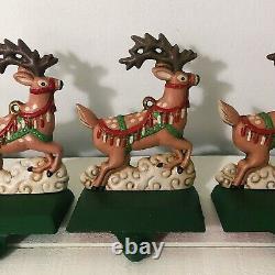 5 Midwest Cannon Falls Christmas Stocking Hanger Holders Santa Sleigh & Reindeer