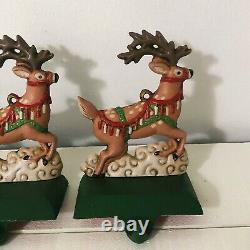 5 Midwest Cannon Falls Christmas Stocking Hanger Holders Santa Sleigh & Reindeer