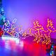 6ft 315l Led Santa Claus Sleigh And Reindeer Lights, Colorful Neon Light Sign An