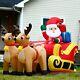 6ft Christmas Inflatable Santa Claus On Sleigh 2 Reindeer Christmas Decorations