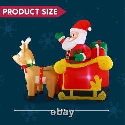 6FT Inflatable Santa Sleigh with 2 Reindeer LED Christmas Yard Decoration
