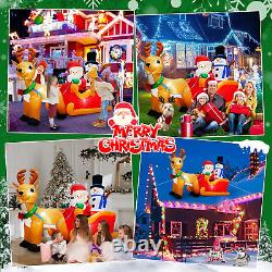 6.6FT Christmas Inflatables Santa Sleigh Snowman Reindeer Outdoor Decor