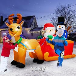 6.6FT Christmas Inflatables Santa Sleigh Snowman Reindeer Outdoor Decor