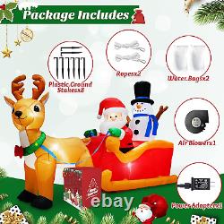 6.6FT Christmas Inflatables Santa Sleigh Snowman Reindeer Outdoor Decor