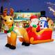 6.6ft Long Christmas Inflatables Santa Claus On Sleigh With Snowman & Reindeer
