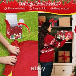 6.6FT Long Christmas Inflatables Santa Claus on Sleigh with Snowman & Reindeer
