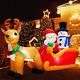 6.6 Ft Long Christmas Inflatable Santa Claus On Sleigh With Snowman And Reindeer