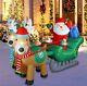 6.7 Ft Christmas Inflatable Santa Claus On Sleigh Pulled By Two Reindeers