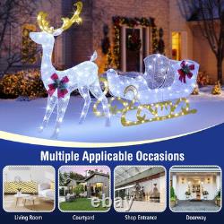 6 FT Christmas Lighted Reindeer & Santa'S Sleigh, Xmas Lighted Outdoor Yard Deco 6 FT Christmas Lighted Reindeer & Santa'S Sleigh, Xmas Lighted Outdoor Yard Deco