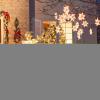 6 Ft Christmas Lighted Reindeer & Santa's Sleigh With 215 Led Lights & 4 Stakes