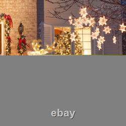 6 FT Christmas Lighted Reindeer & Santa's Sleigh With 215 LED Lights & 4 Stakes