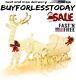 6 Ft Christmas Lighted Reindeer & Santa's Sleigh, Xmas Lighted Outdoor Yard Deco