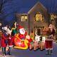 6 Ft Santa Claus On Sleigh With Two Reindeer Christmas Inflatable Decorations, G