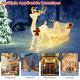 6 Feet Christmas Lighted Reindeer And Santa's Sleigh Decoration With 4 Stakes
