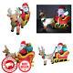 6 Foot Long Christmas Inflatable Santa Claus In Sleigh With Reindeer And Gift