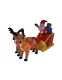 6 Foot Long Christmas Inflatable Santa On Sleigh With Reindeer Yard Decoration