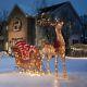 6 Ft Pre Lit Outdoor Santa Sleigh Reindeer Led Lighted Yard Christmas Decoration