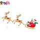 6 Ft. Yuletide Lane Led Santa Sleigh With Reindeer Holiday Yard Decoration
