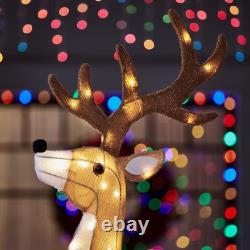 6 Ft. Yuletide Lane LED Santa Sleigh with Reindeer Holiday Yard Decoration
