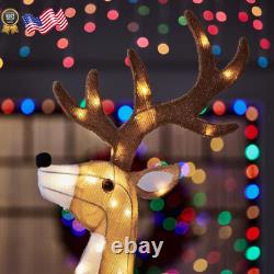 6 Ft. Yuletide Lane LED Santa Sleigh with Reindeer Holiday Yard Decoration