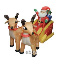6' INFLATABLE LIGHTED SANTA'S SLEIGH WITH REINDEER (as)