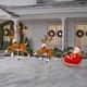 6' Led Santa's Sleigh & Reindeer, Lighted Outdoor Christmas Yard Decor