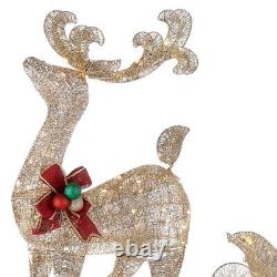 6' Pre-Lit Santa's Sleigh Reindeer Christmas Outdoor LED Holiday Yard Decoration