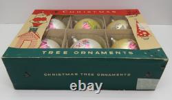 6 Vtg Fantasia Poland Jumbo Glass Christmas Tree Ornaments Santa Reindeer Sleigh