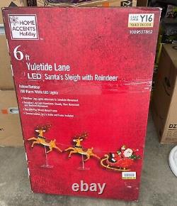 6 ft. LED Santa Sleigh with Reindeer Yuletide Lane Christmas Yard Decoration