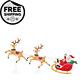 6 Ft. Led Santa Sleigh With Reindeer Yuletide Lane Christmas Yard Decoration