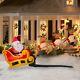 6ft Santa Claus Sleigh With Reindeers Christmas Decoration Inflatable Lighted Us