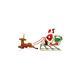72 Santa With Sleigh And Reindeer Blow Mold Set Generic