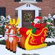 7.2 Ft Inflatable Led Santa Claus Reindeers With Sleigh Christmas Party Yard Decor