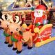 7 Ft Christmas Inflatable Decorations Santa Claus Sleigh With 2 Reindeer & Prese