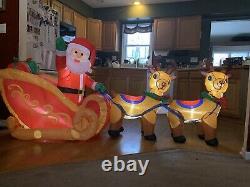 7 Ft Santa Toy Gifts Sleigh Reindeer Inflatable Christmas Yard Decor LED