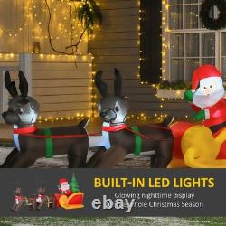 7ft Inflatable Santa Sleigh Reindeer LED Outdoor Christmas Yard Decor