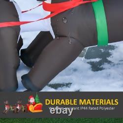 7ft Inflatable Santa Sleigh Reindeer LED Outdoor Christmas Yard Decor
