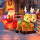 7ft Long Christmas Inflatable Led Lighted Santa On Sleigh With Reindeers, Gift Box