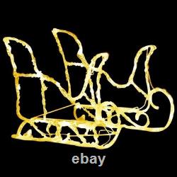 7pcs LED Lighted Christmas Deers and Santa Sleigh, Standing Light Up Reindeers