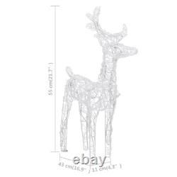 7pcs LED Lighted Christmas Deers and Santa Sleigh, Standing Light Up Reindeers