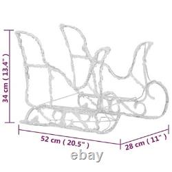 7pcs LED Lighted Christmas Deers and Santa Sleigh, Standing Light Up Reindeers