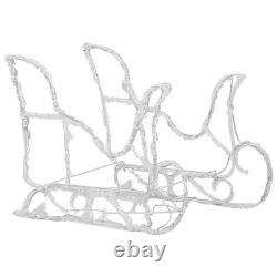 7pcs LED Lighted Christmas Deers and Santa Sleigh, Standing Light Up Reindeers