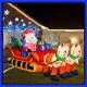 8ft Christmas Inflatable Outdoor Yard Decor Santa Claus On Sleigh Two Reindeers