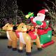 8ft Christmas Inflatable Santa Claus On Sleigh With Two Reindeer & Gift Box Yard