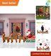 8.2ft Inflatable Christmas Santa Sleigh Reindeer Led Lighted Yard Holiday Decor