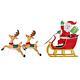 8.5' Santa's Sleigh With Two Reindeers Outdoor Christmas Holiday Yard Decor New