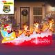 8.9 Ft Christmas Inflatable Santa Claus On Sleigh With Three Reindeers, Christma