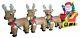8 Foot Long Christmas Inflatable Santa Claus On Sleigh With 3 Reindeer And Ch