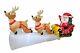 8 Foot Long Christmas Inflatable Santa Claus On Sleigh With Two Flying Reindeer